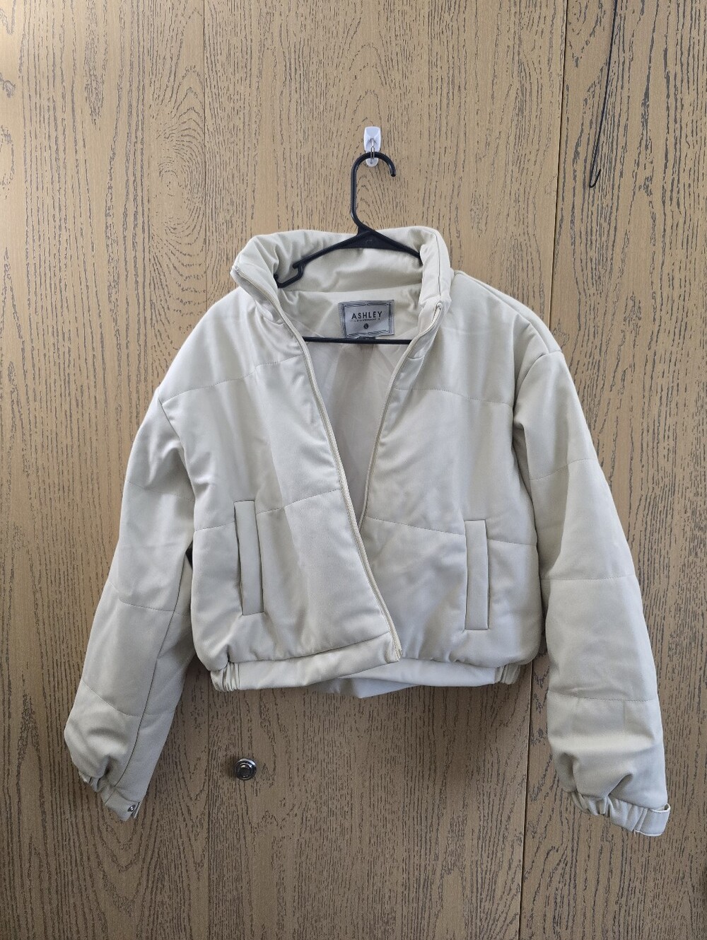 Ashley By 26 International Cream Cropped Puffer Jacket